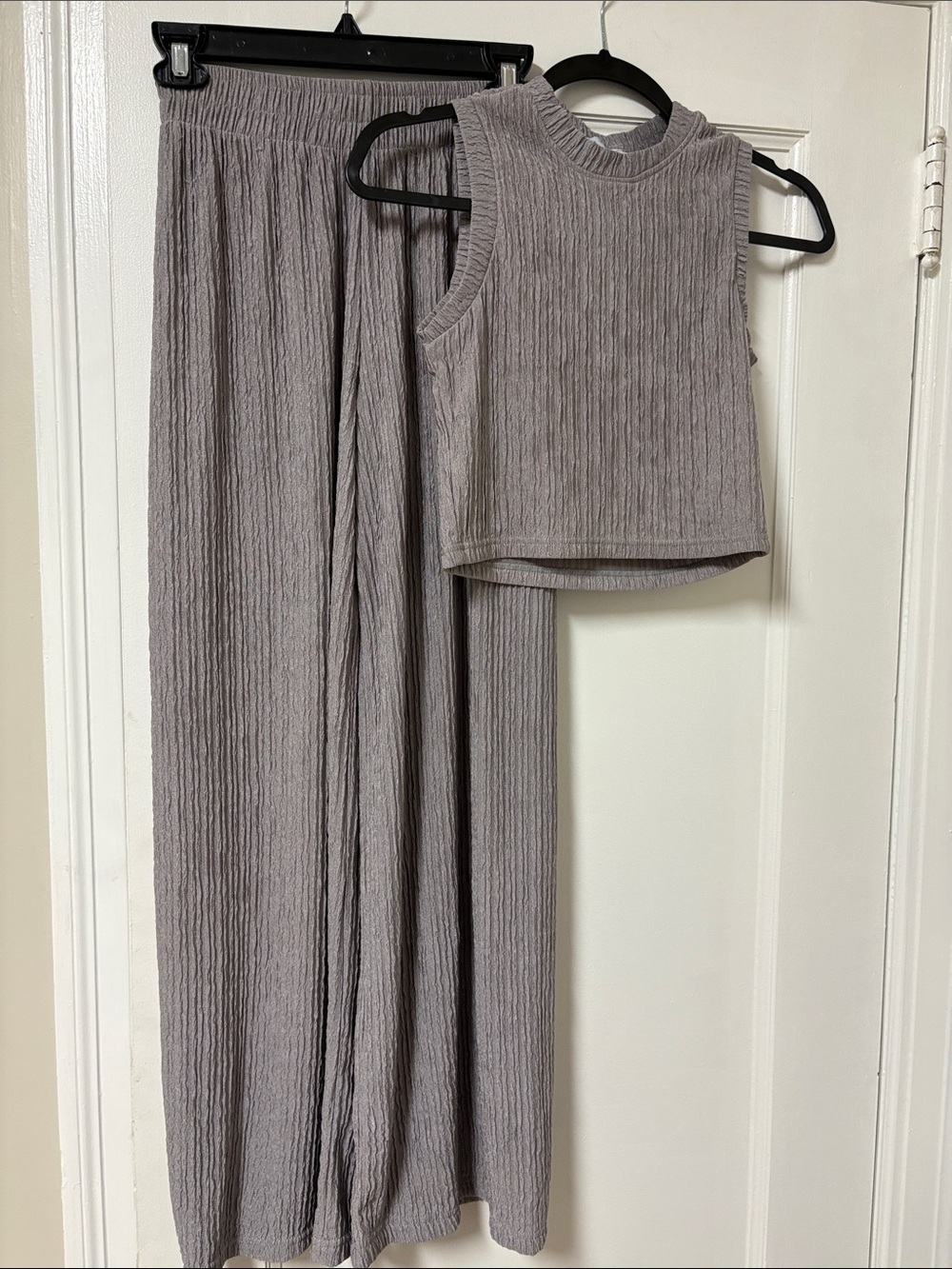 Ribbed Two-Piece Set - Light Taupe